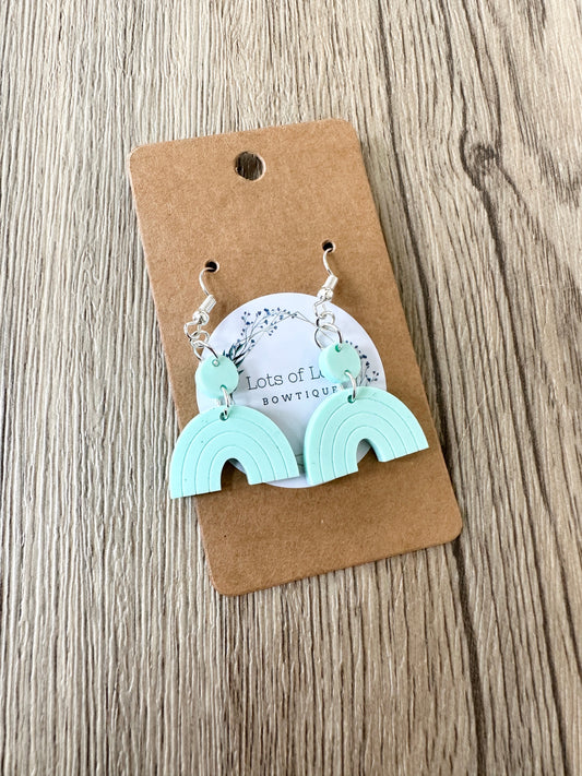 Matte Mint Mini Rainbow Earrings