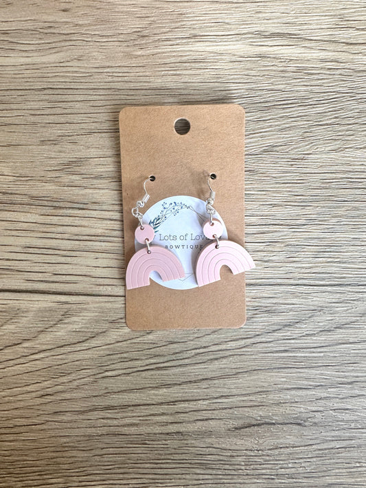 Matte Blush Mini Rainbow Earrings
