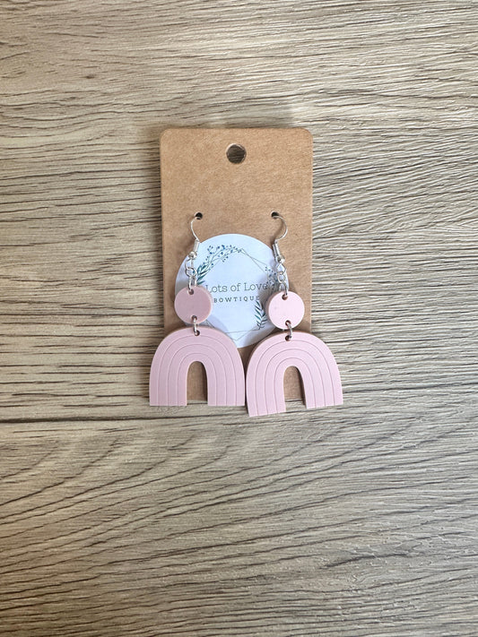 Matte Blush Rainbow Earrings
