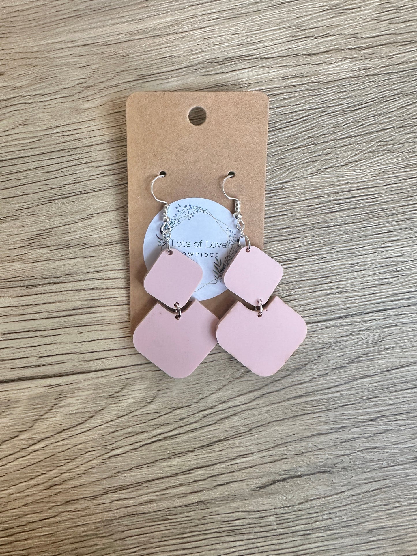 Matte Blush Diamond Drop Earrings
