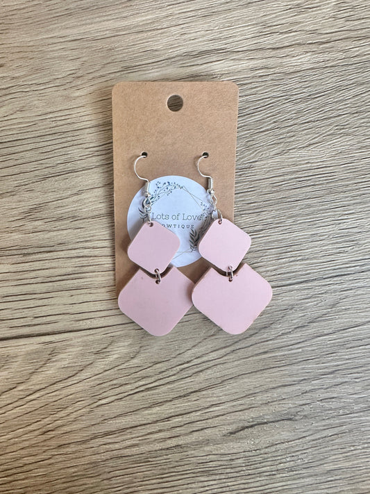 Matte Blush Diamond Drop Earrings