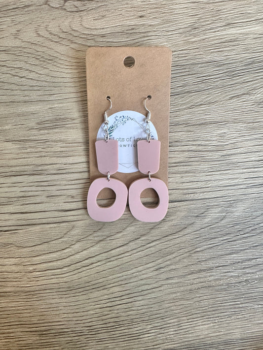Matte Blush Oval Drop