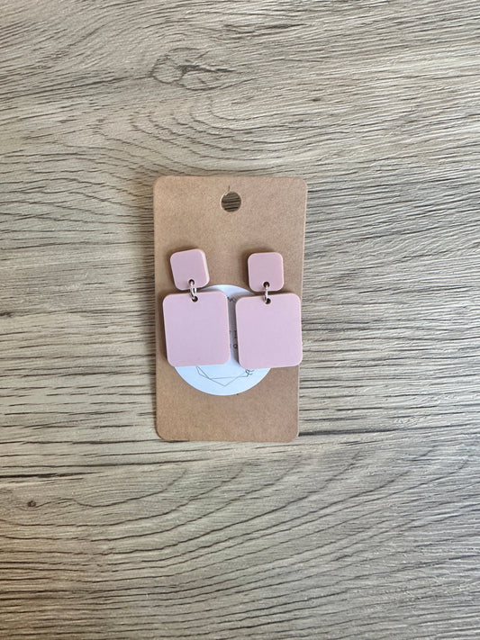 Matte Blush Medium Cut out Daisy Earrings