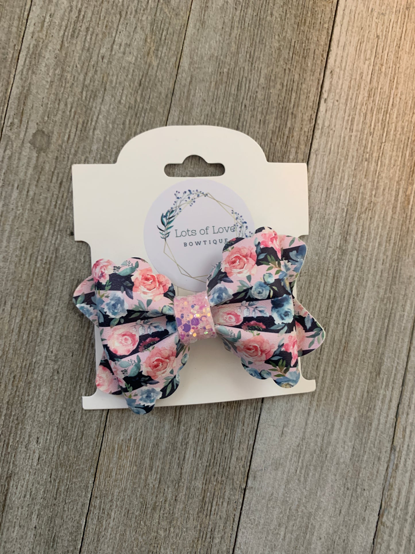 Floral Stripe Grace Bow