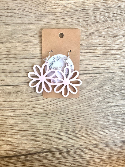 Matte Cotton Candy Cut out Daisy Earrings