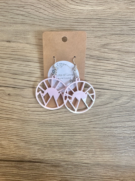 Matte Cotton Candy Filled Mountain Earrings