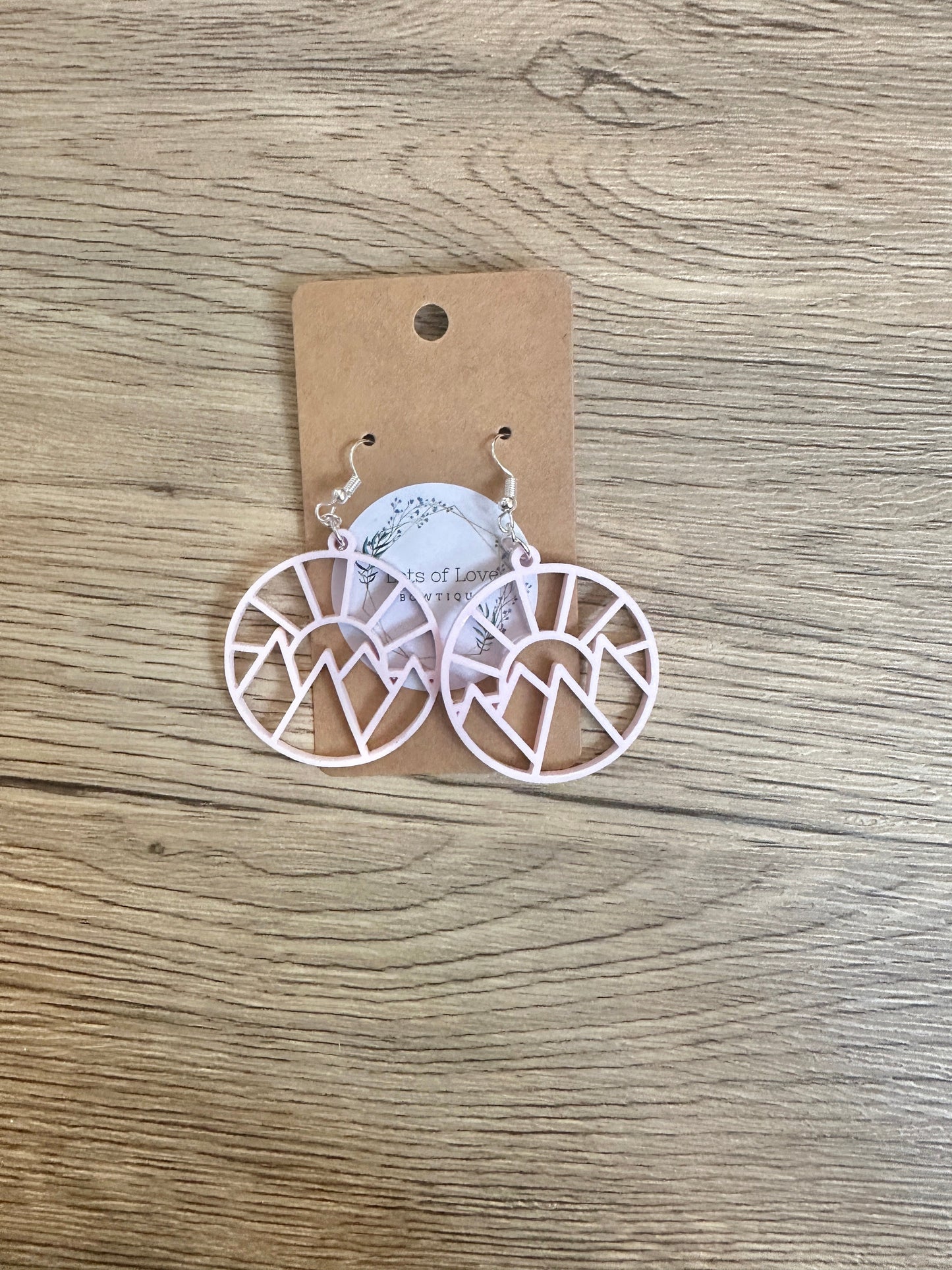 Matte Cotton Candy Cut out Mountain Earring
