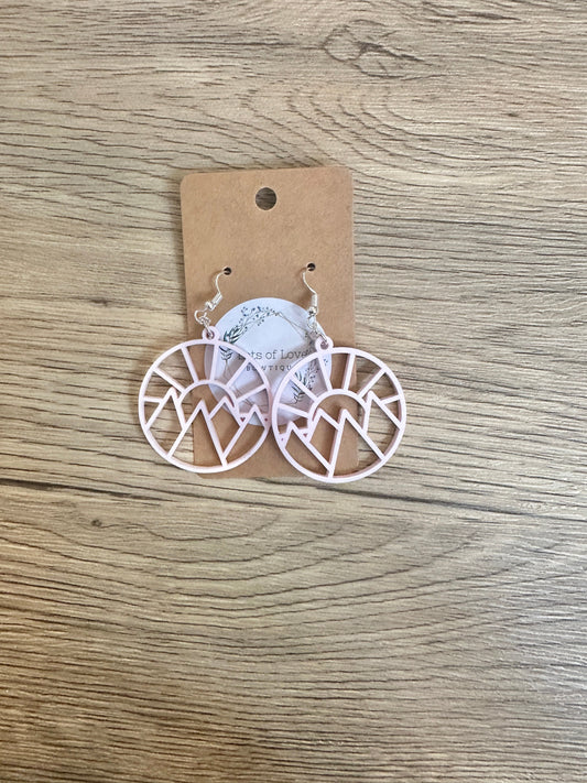 Matte Cotton Candy Cut out Mountain Earring