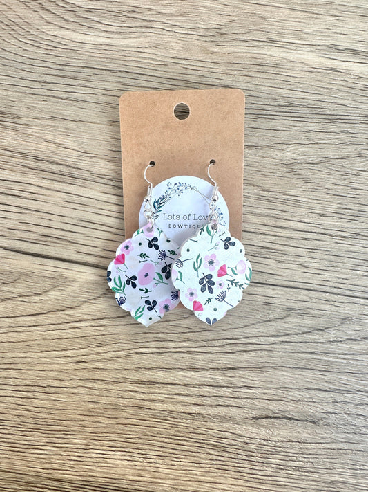 Pink and Navy Floral Moroccan Earrings