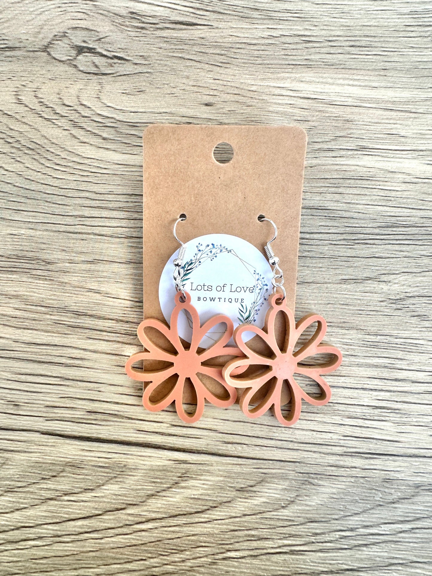 Matte Terracotta Cut out Daisy Earrings