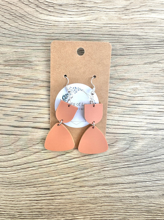 Matte Terracotta Triangle Drop Earrings
