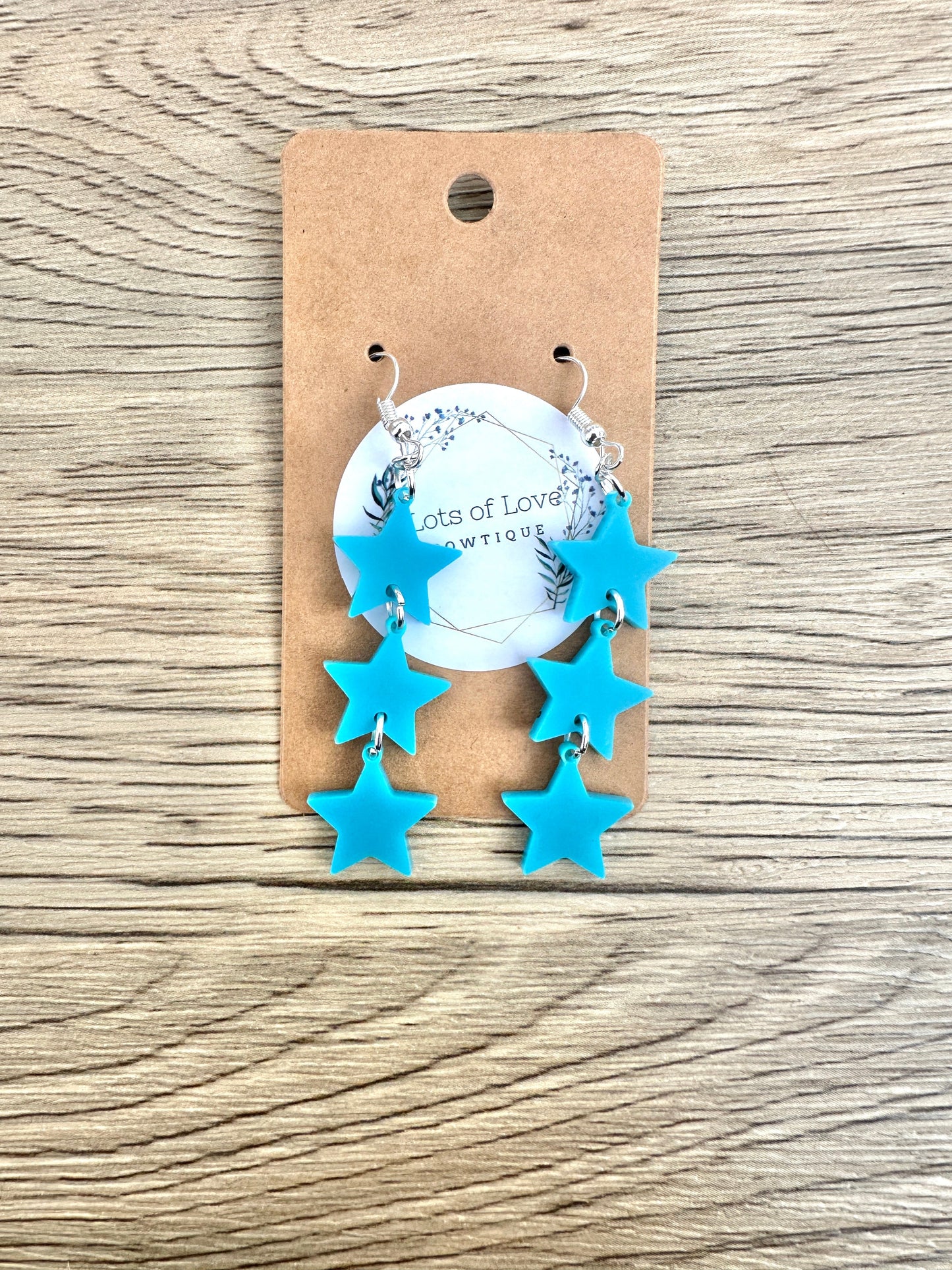 Matte Turqouise Star Earrings