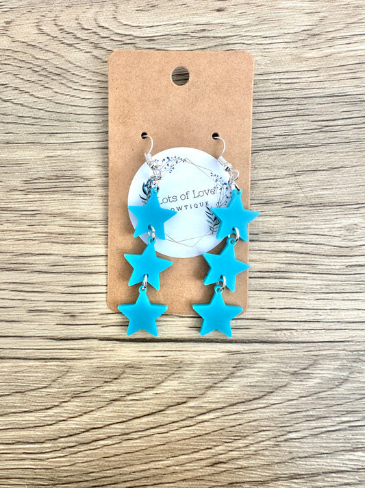 Matte Turqouise Star Earrings