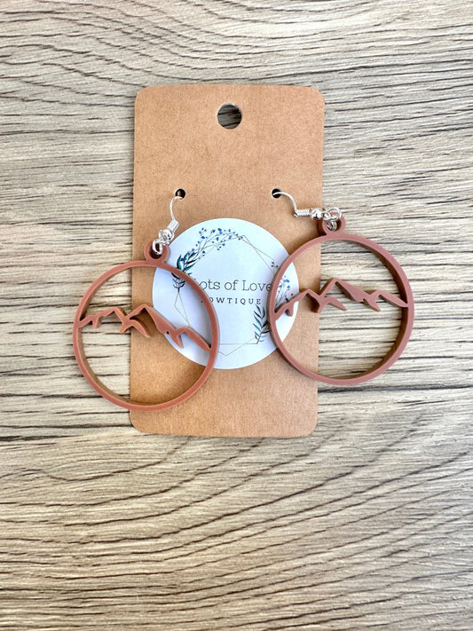 Matte Rust Mountain Earrings