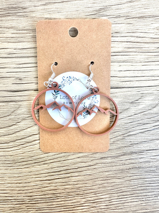 Matte Rust Mini Mountain Earrings