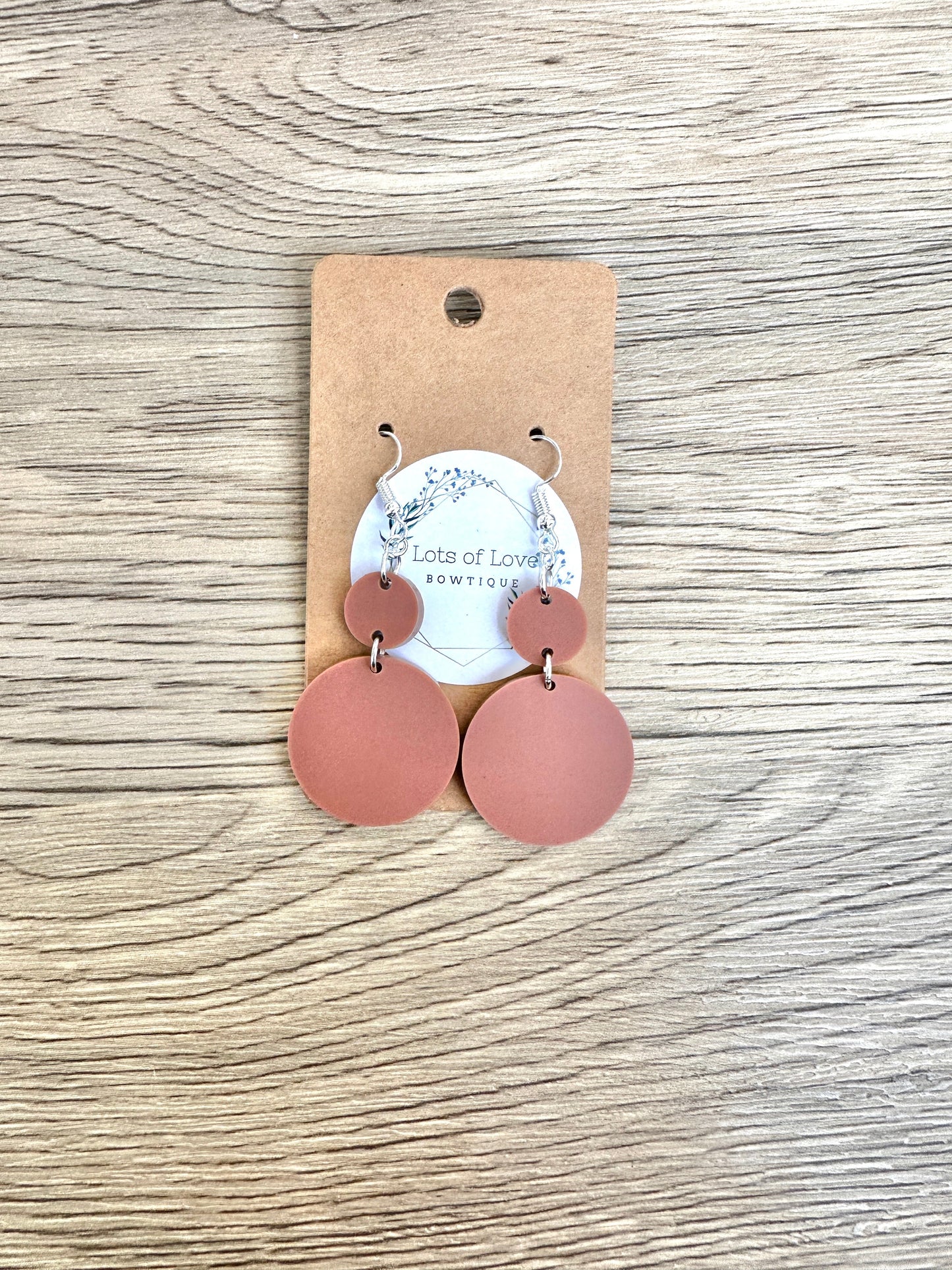 Matte Rust Circle Drop Earrings