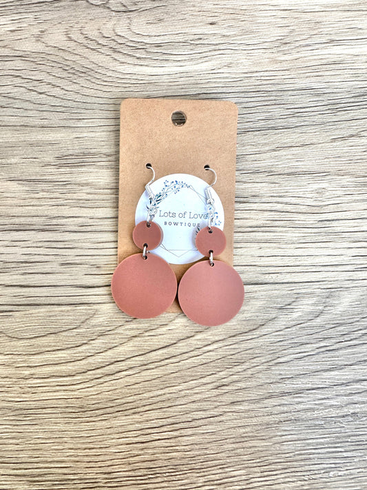 Matte Rust Circle Drop Earrings