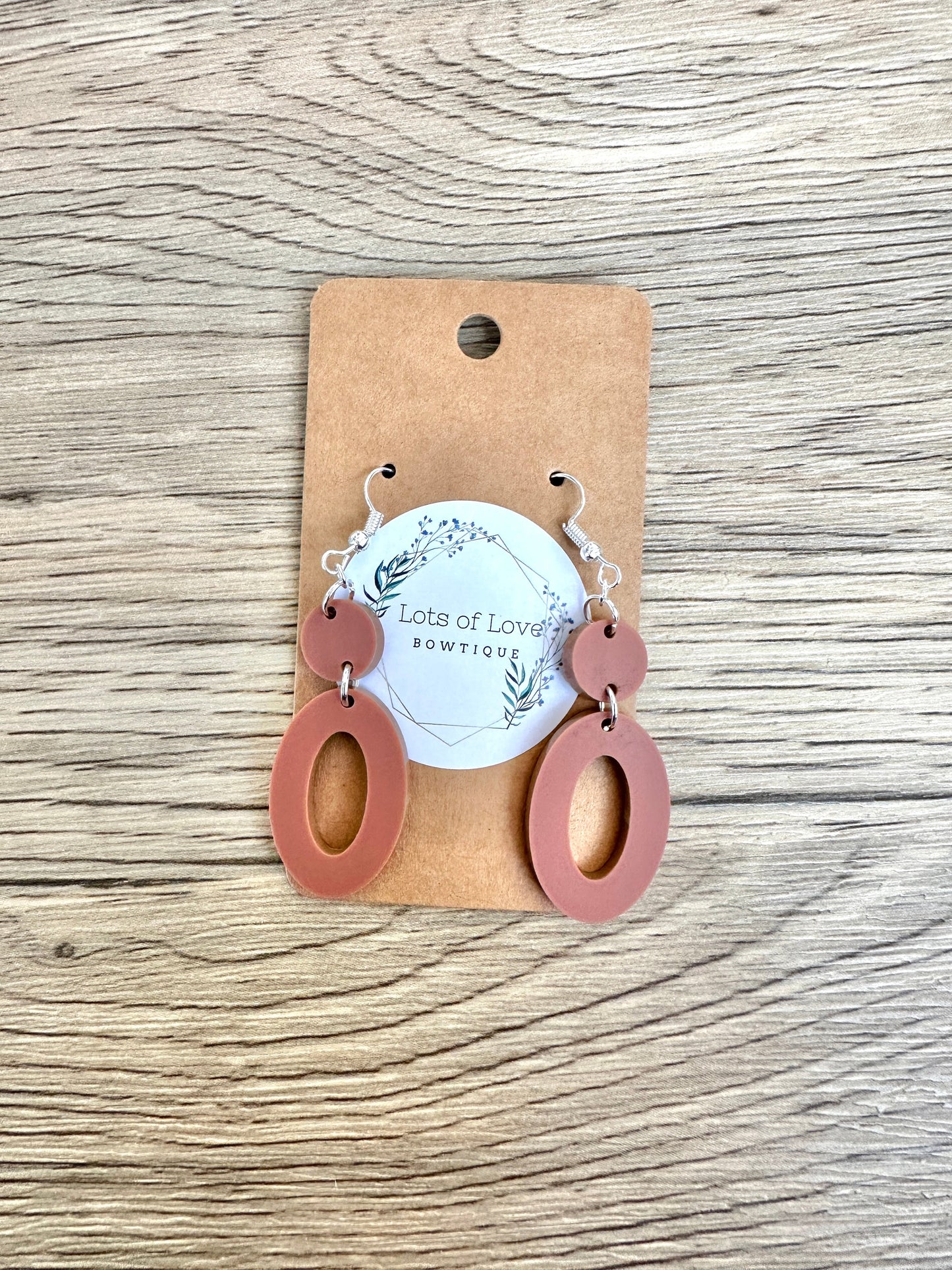 Matte Rust Oval Drop Earrings
