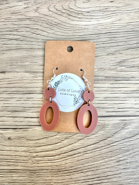 Matte Rust Oval Drop Earrings