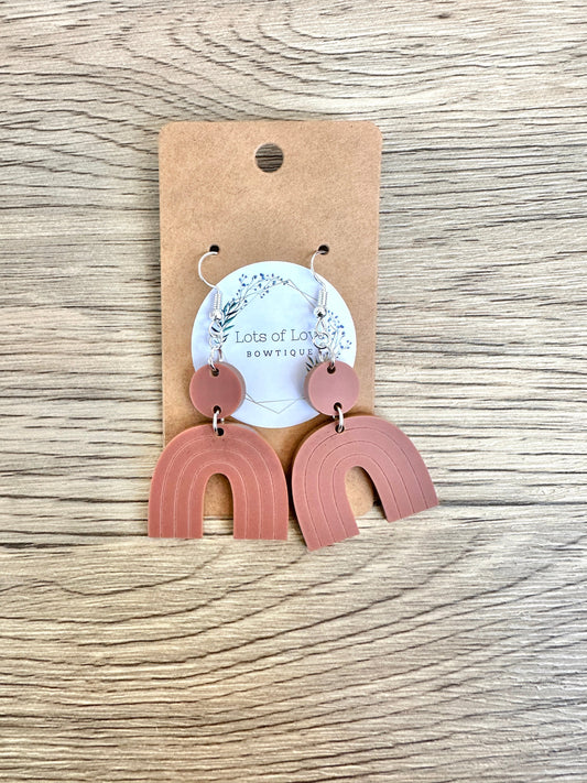 Matte Rust Rainbow Earrings