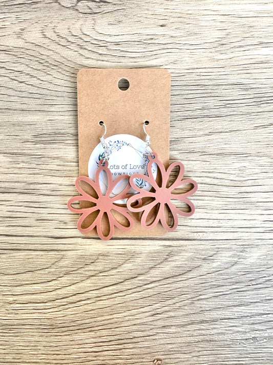 Matte Rust Cut out Daisy Earrings