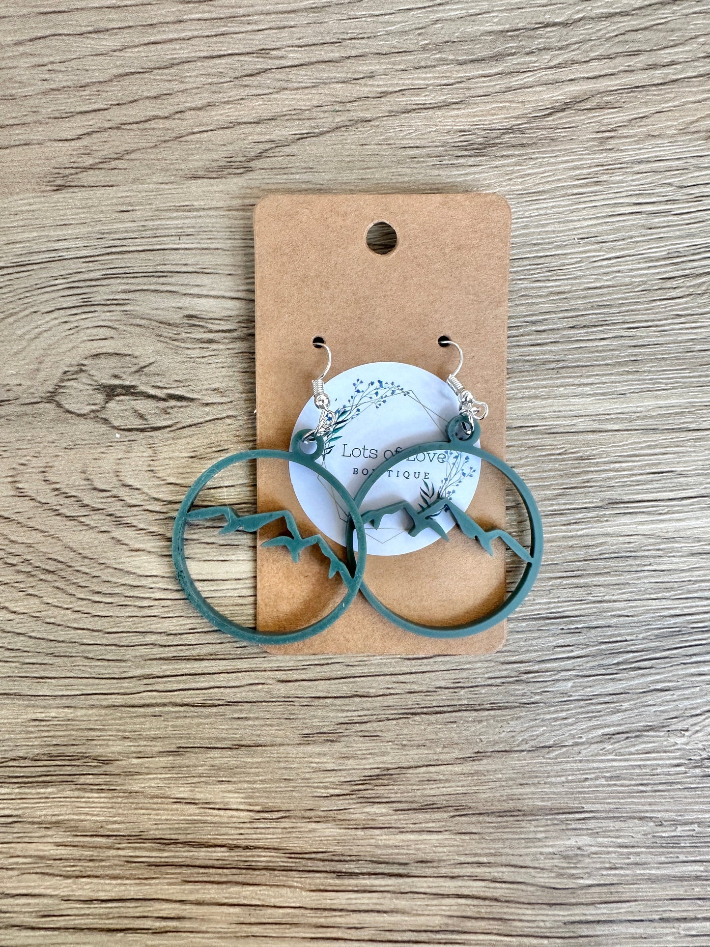 Matte Green Mountain Earrings