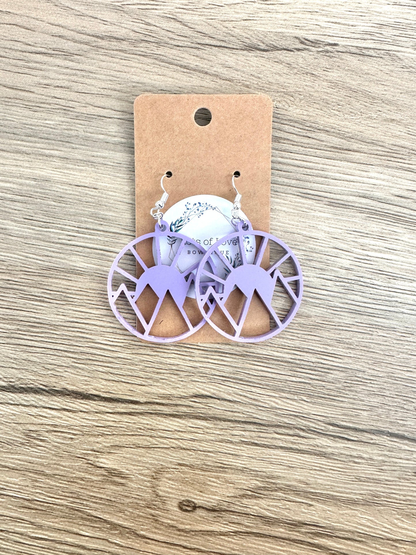 Matte Purple Filled Mountain Earrings