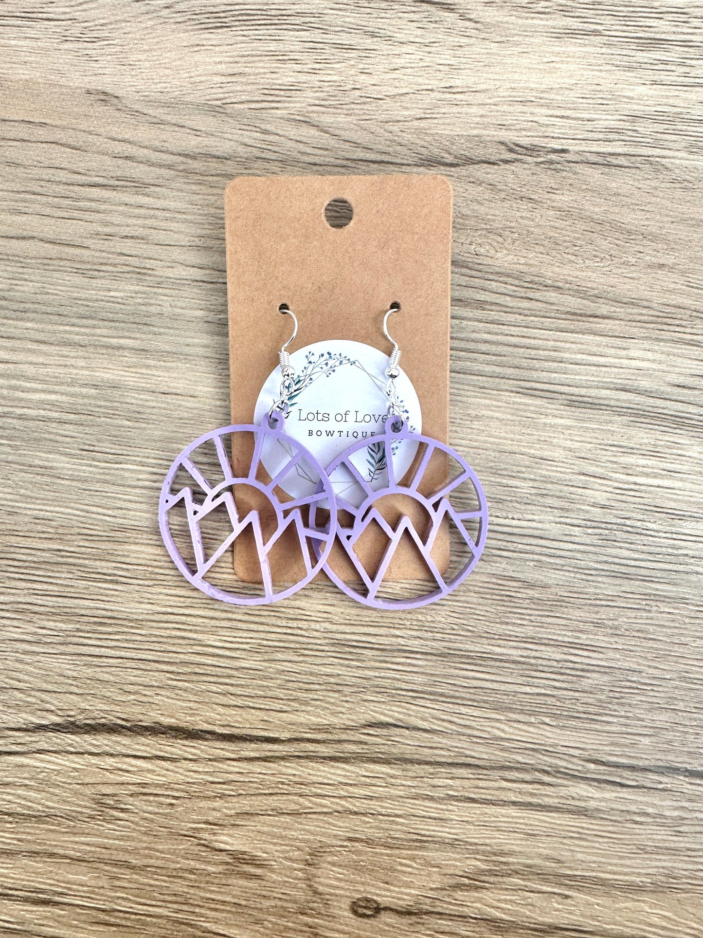 Matte Purple Cut Out Mountain Earrings