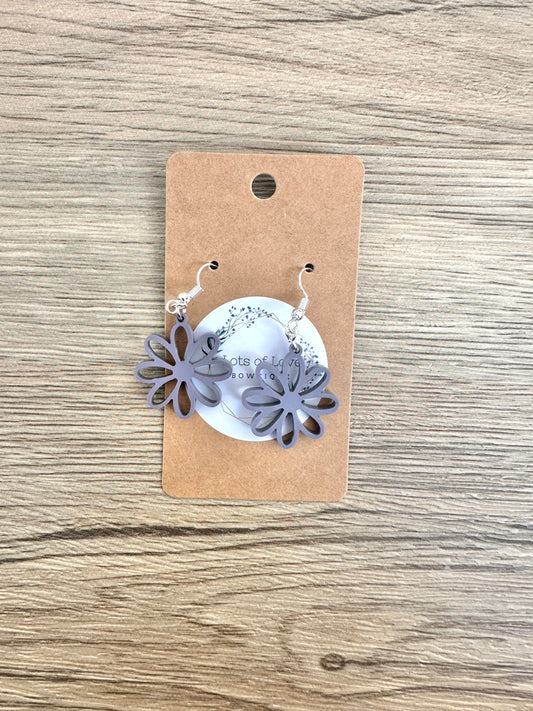 Matte Amethyst Mini cut out Daisy Earrings