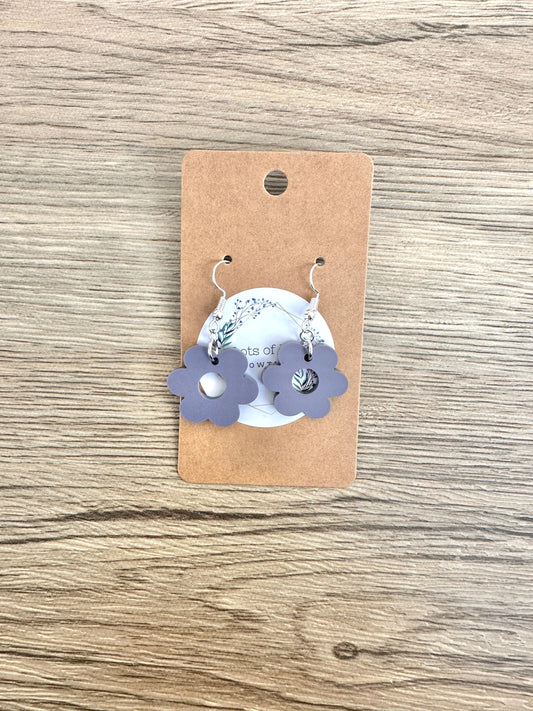 Matte Amethyst Mini Daisy Earrings