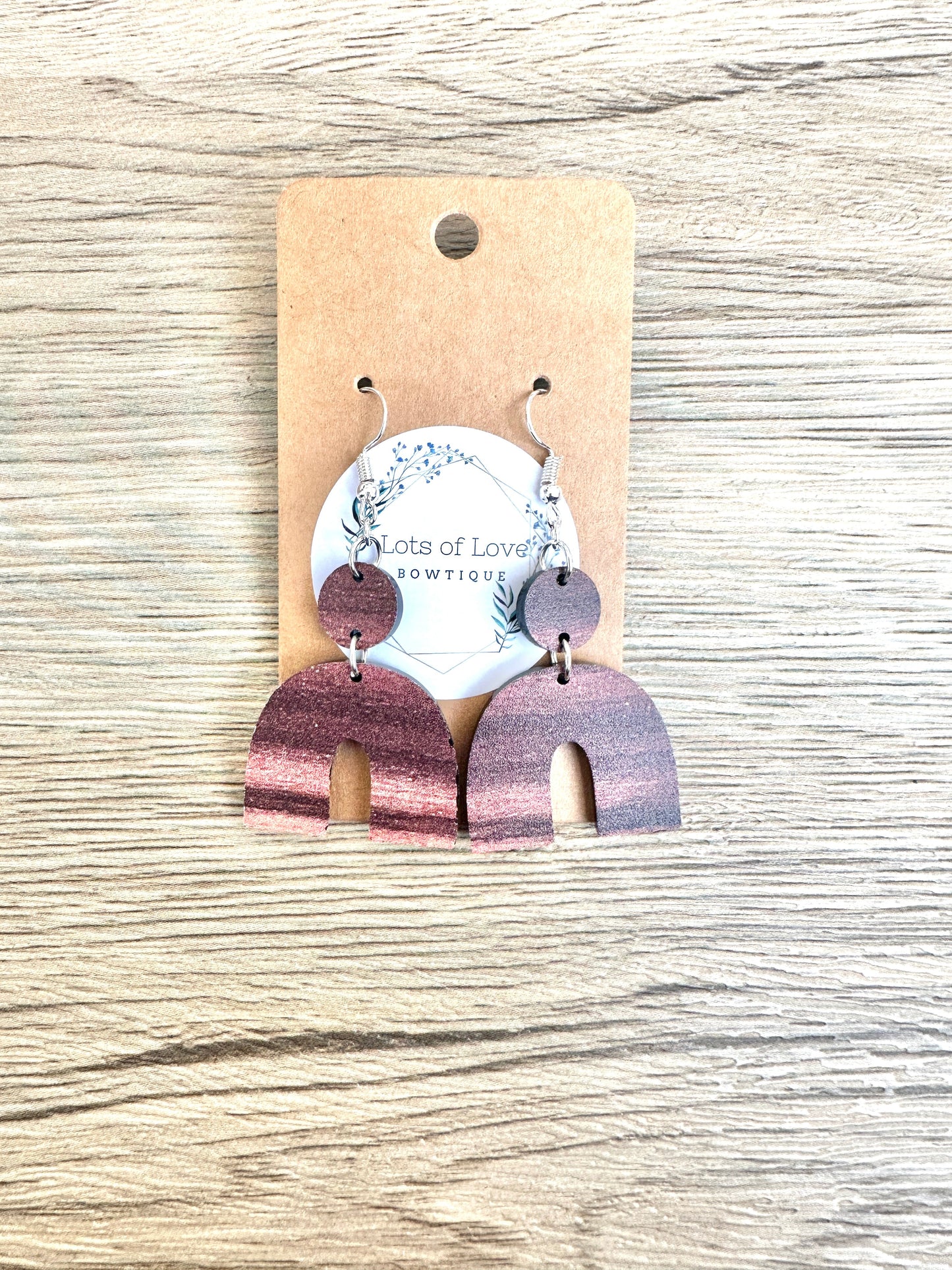Wood Acrylic Rainbow Earrings
