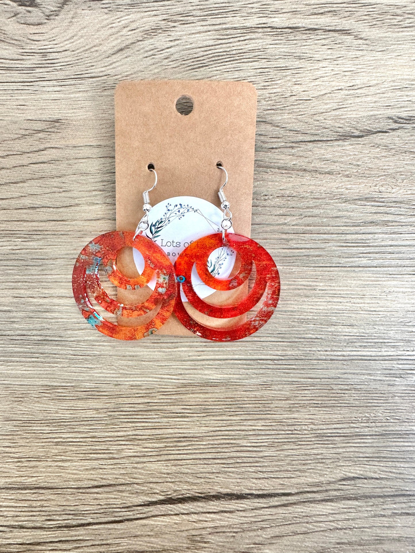 Copper Acrylic Cut out Circle Earrings