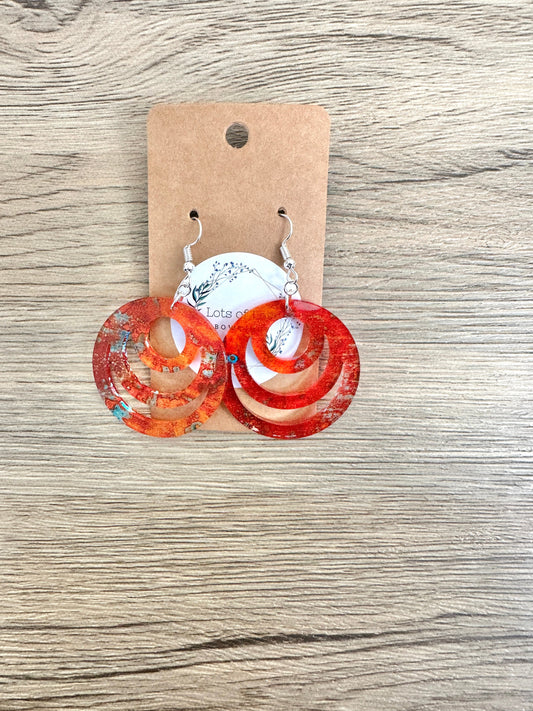 Copper Acrylic Cut out Circle Earrings