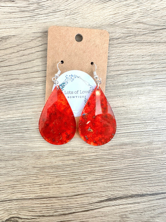 Copper Acrylic Teardrop Earrings