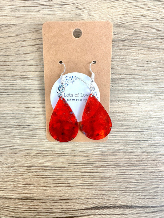 Copper Acrylic Mini Teardrop Earrings