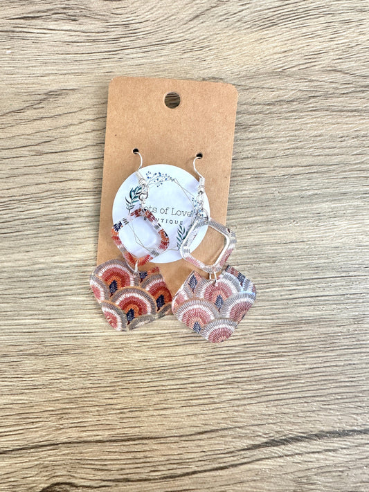 Boho Rainbow Cut out Diamond Drop Earrings