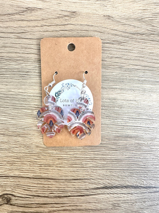 Boho Rainbow Mini Monstera Earrings