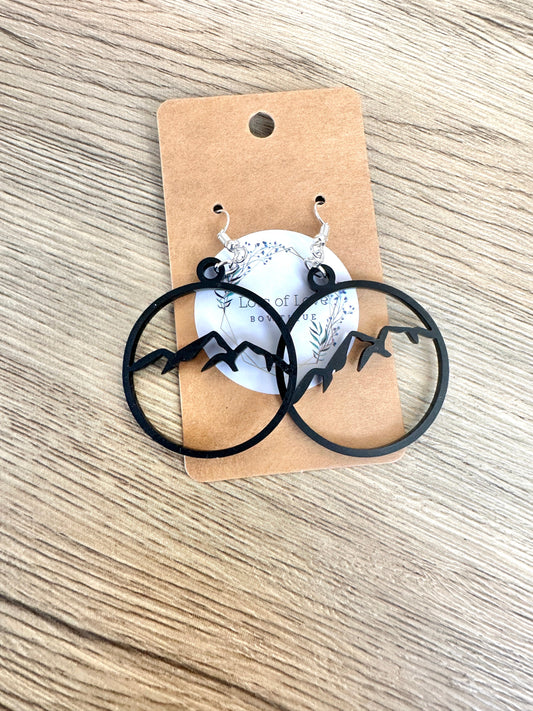 Matte Black Mountain Earrings