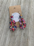 Clear Floral Acrylic Triple Drop Earrings