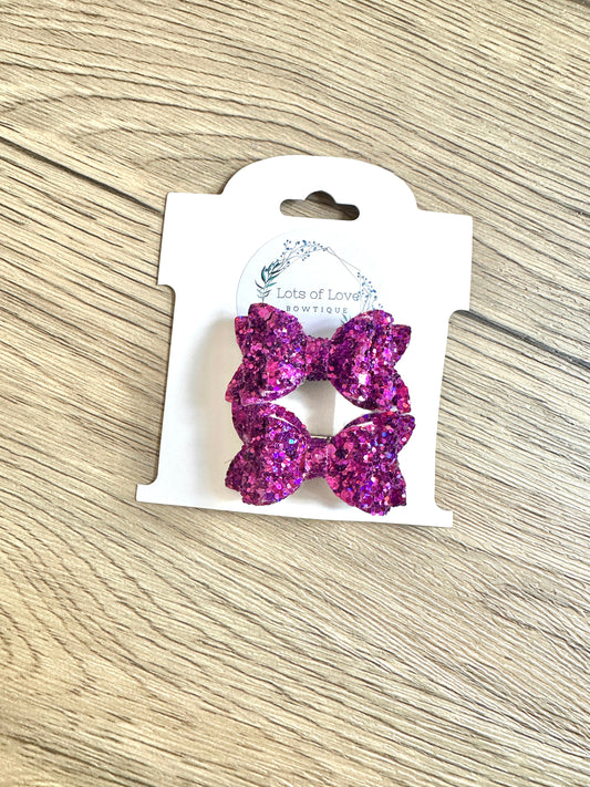 Dark Purple Glitter Mini Payton Pigtail Set