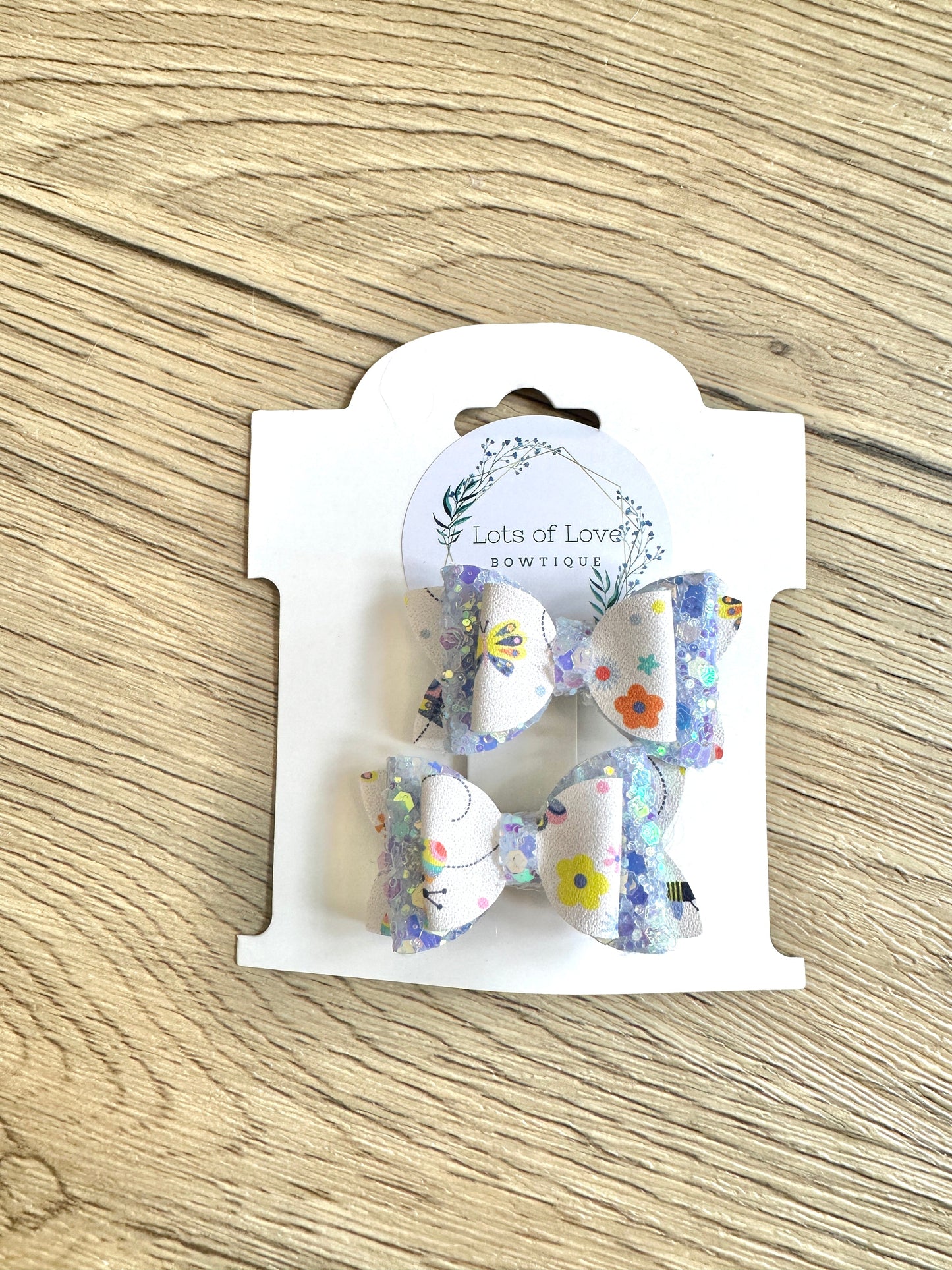 Glitter Top Butterflies and Bugs Mini Payton Pigtail Set