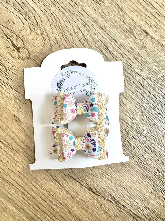 Sunshine and Rainbows Mini Payton Pigtail Set