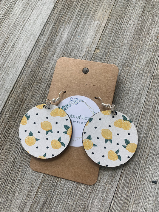 Lemon Circle Earrings