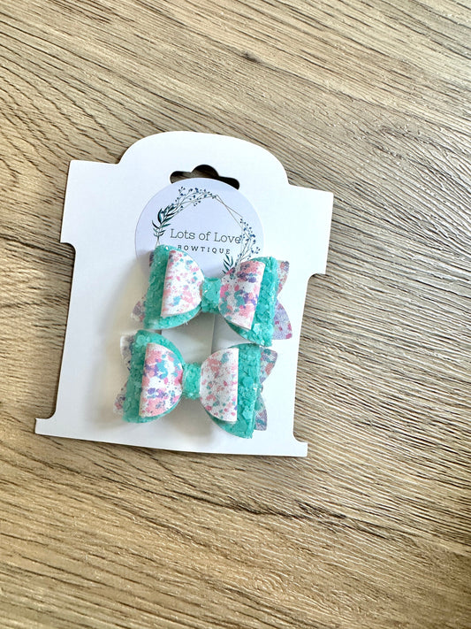 Speckles and Seafoam Mini Payton Pigtail Set