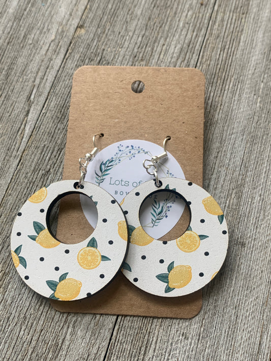 Lemon Hollow Circle Earrings