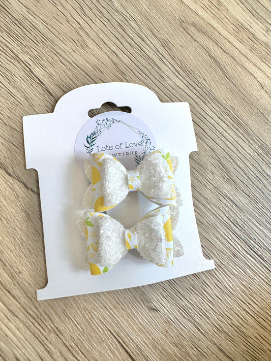 Glitter Top Lemon Mini Payton Pigtail Set