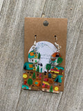 Clear Camping Acrylic Rectangle Drop Earrings