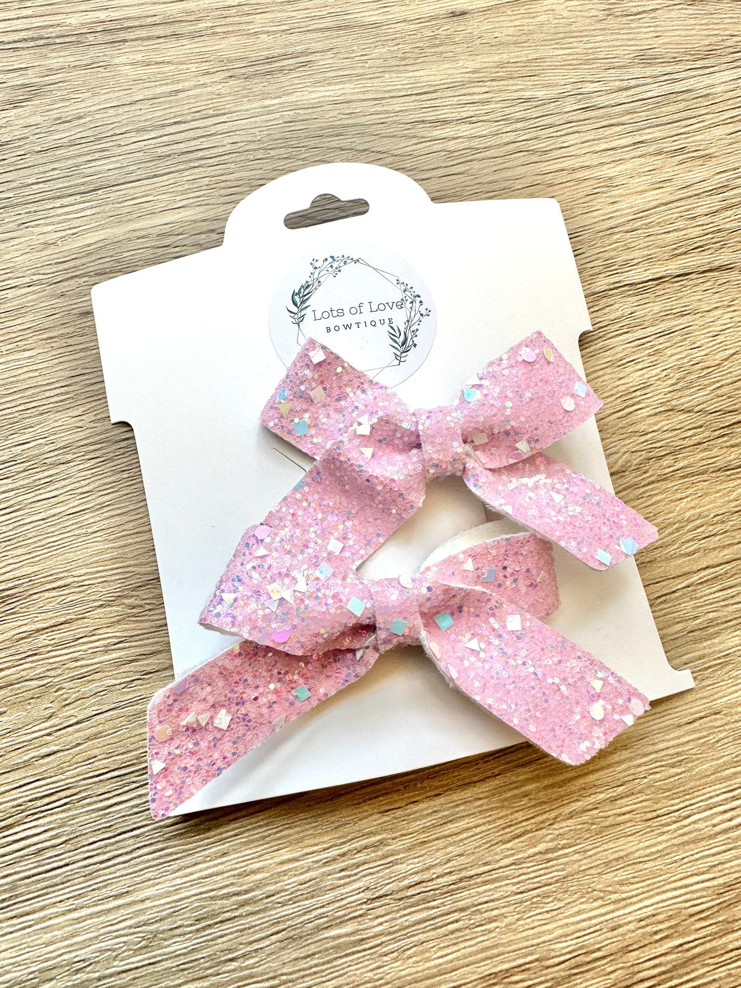 Light Pink Shape Glitter Blakley Pigtail Set
