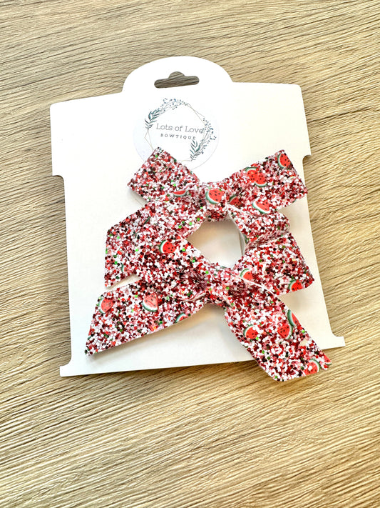 Watermelon Glitter Blakley Pigtail Set