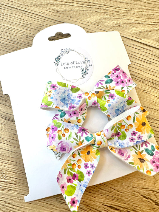 Blue Purple and Yellow Floral Blakely Pigtail Set